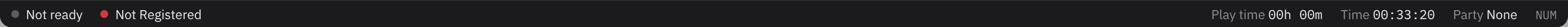 Status bar before: Not ready, Not Registered
